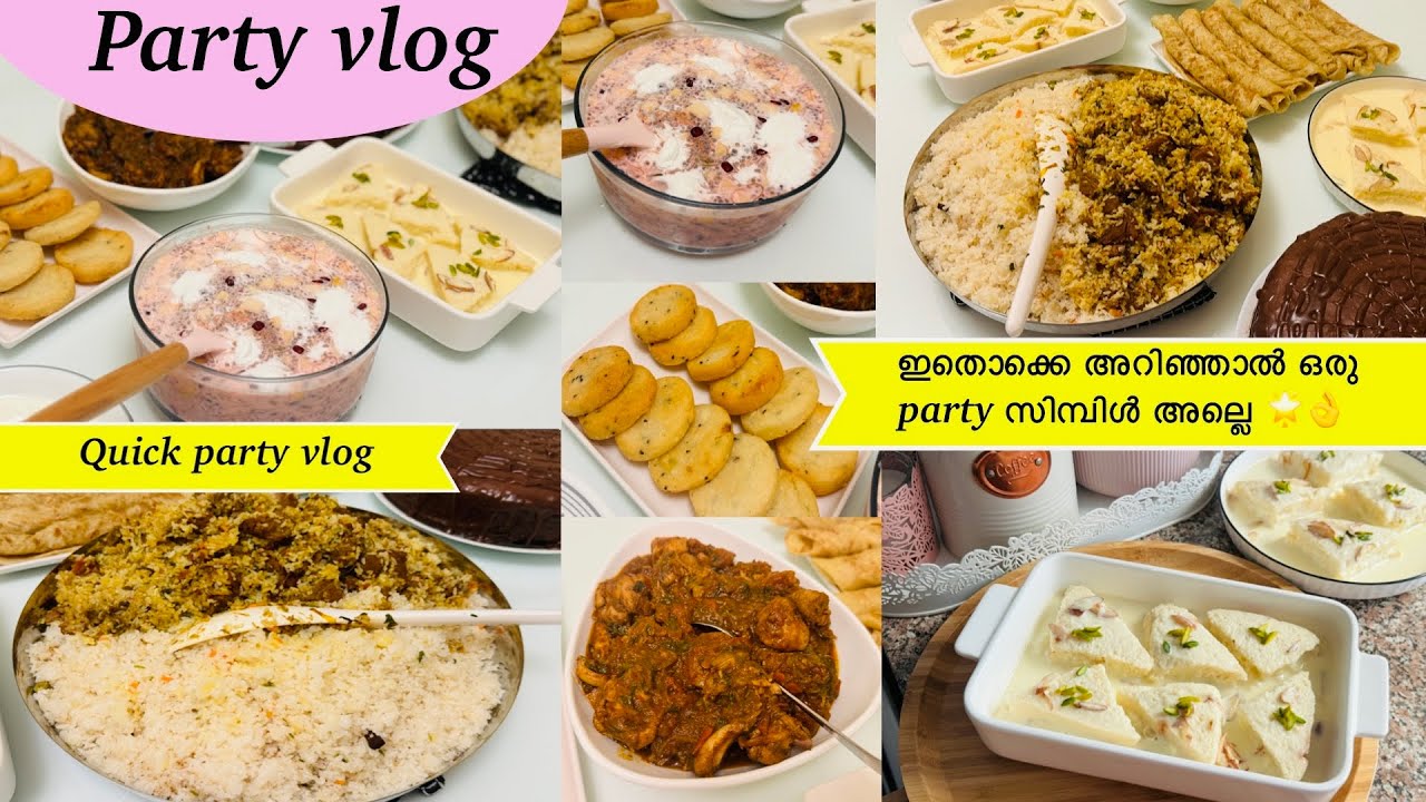 Party menu ideas|Kerala traditiona|PARTY VLOG|easyrecipe|chicken peshawari|Dinner Party|quick party