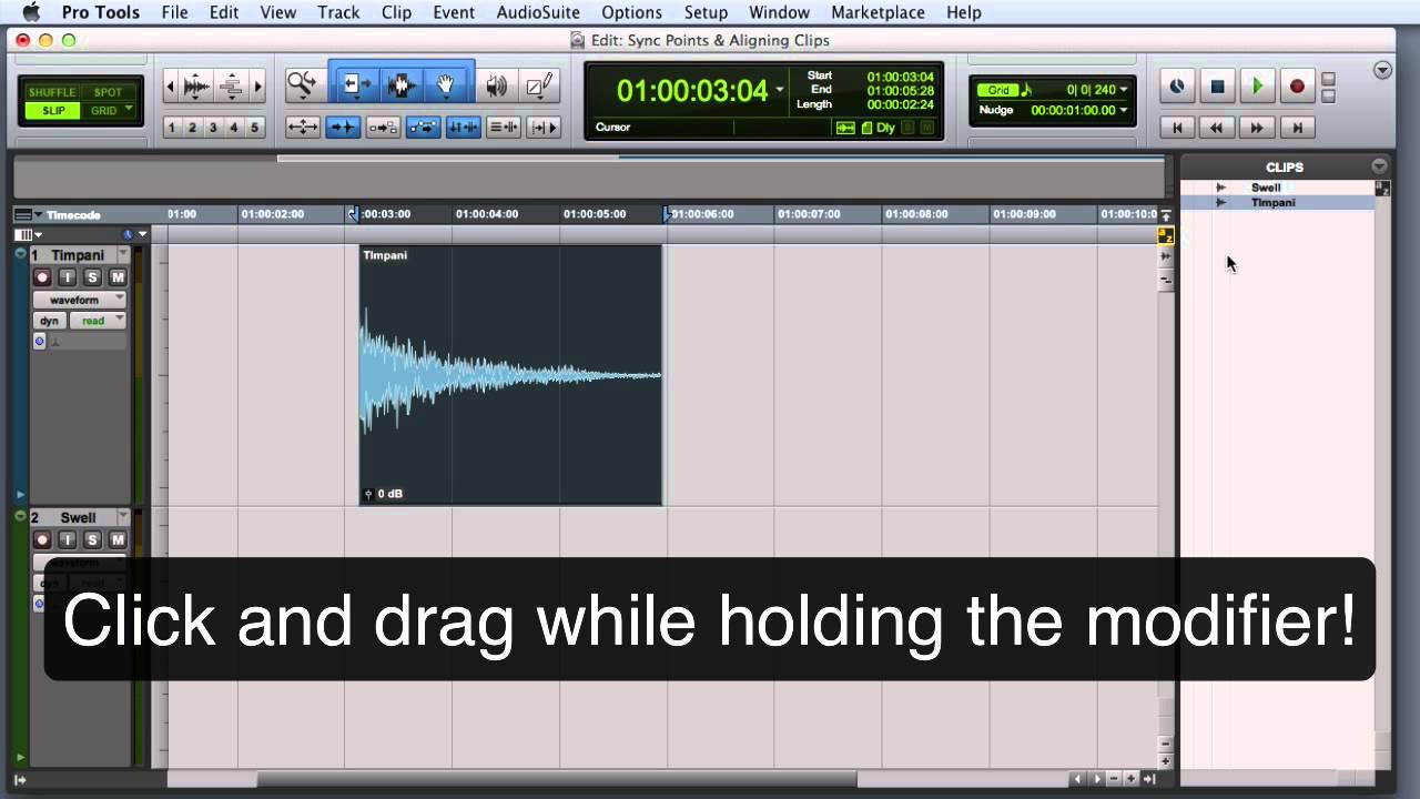 Creating Sync Points and Aligning Clips in Pro Tools