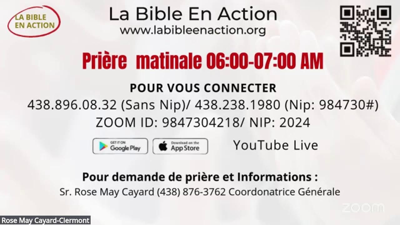 La Bible En Action - Prière Matinale - 09 Février 2026