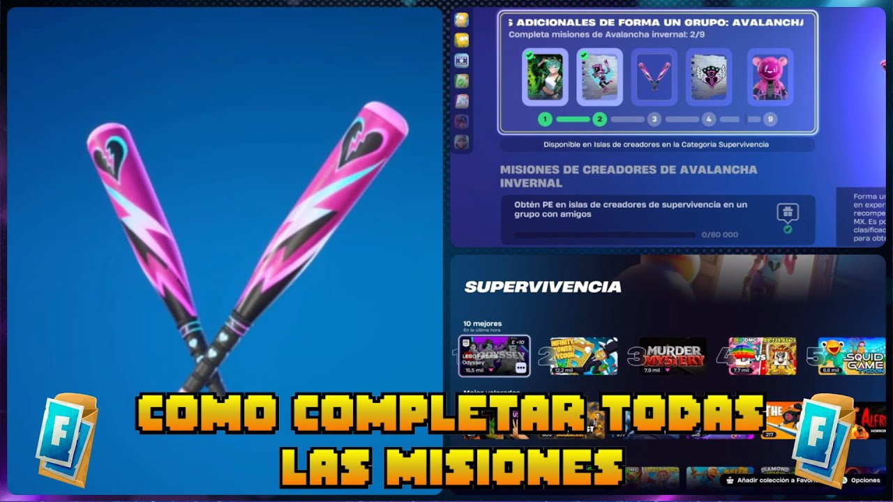 Fortnite Cómo completar todas las Misiones de creativo Supervivencia