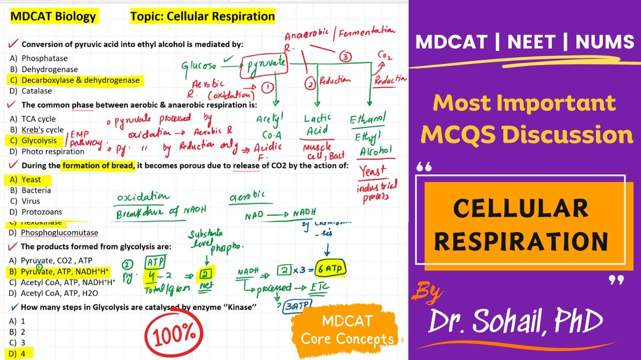 MDCAT | NUMS | Topical MCQS Discussion | Cellular Respiration (Complete Topic)