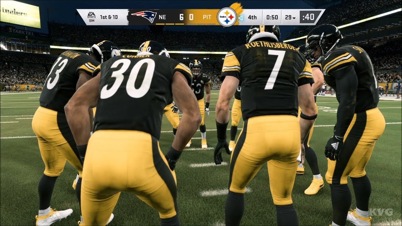 Madden NFL 20 - Питтсбург Стилерз против Нью-Ингленд Пэтриотс - Геймплей (PC HD) [1080p60FPS]