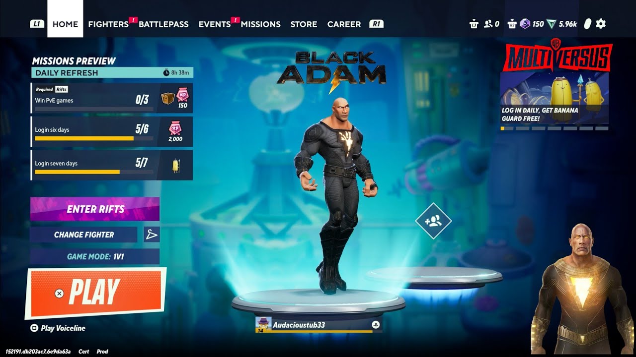 Multiversus Black adam the man in black skin showcase and gameplay