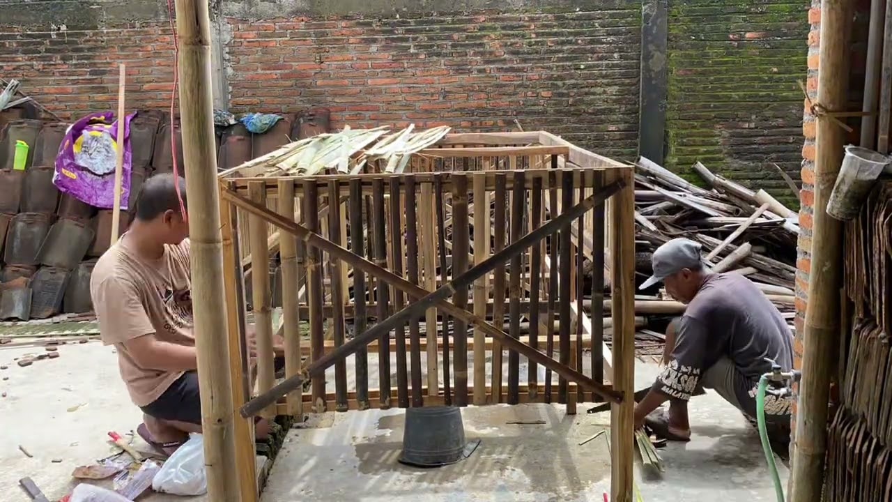 Pembuatan kandang pembesaran 4 plong 