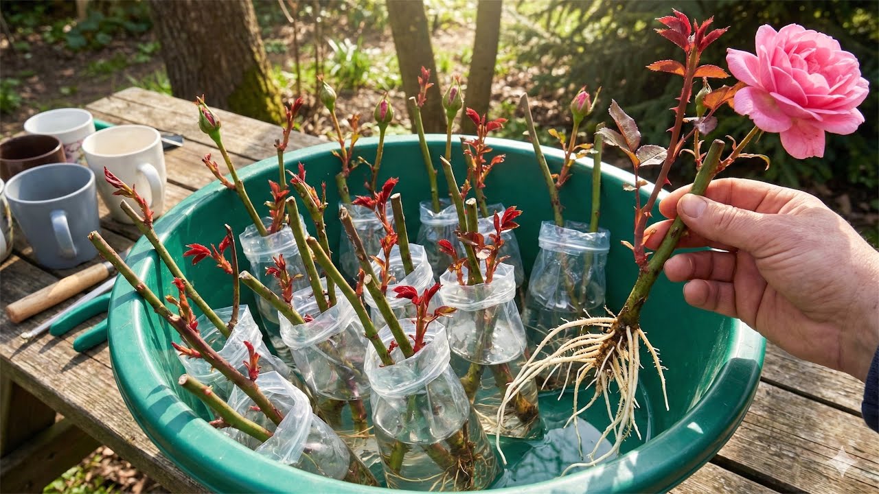 Propagating Roses with Potatoes! EXTREMELY FAST ROOTING METHOD