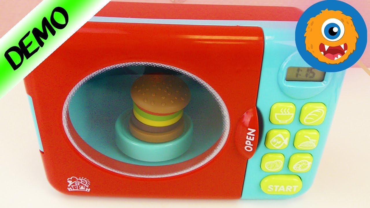 KIDS MICROWAVE - Make PIZZA + BURGERS in My Microwave - Play Kitchen Accessories