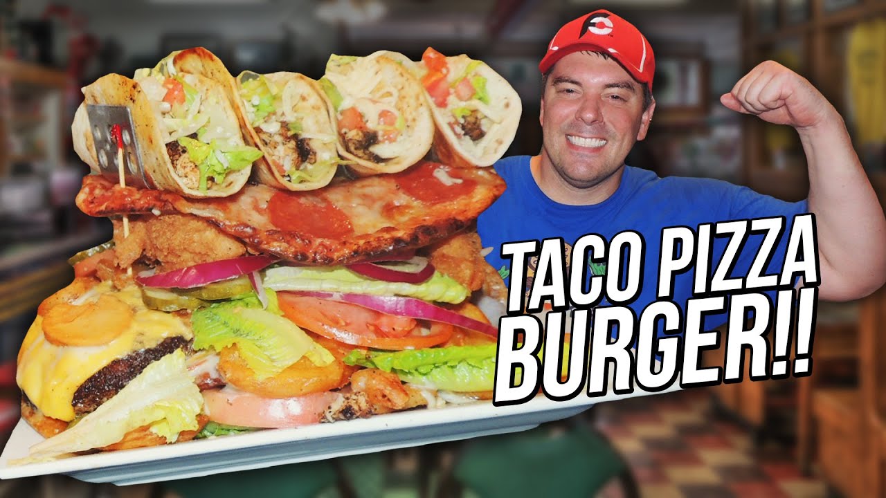 Daddy Billy's Undefeated Pizza Burger Challenge w/ Street Tacos in Tullahoma, Tennessee!!