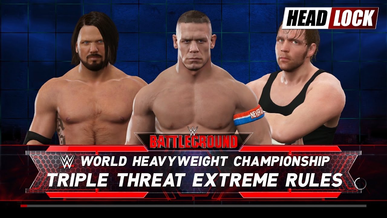 WWE 2K17 GAMEPLAY FULL MATCH: John Cena vs Dean Ambrose vs AJ Styles (Playstation 4)