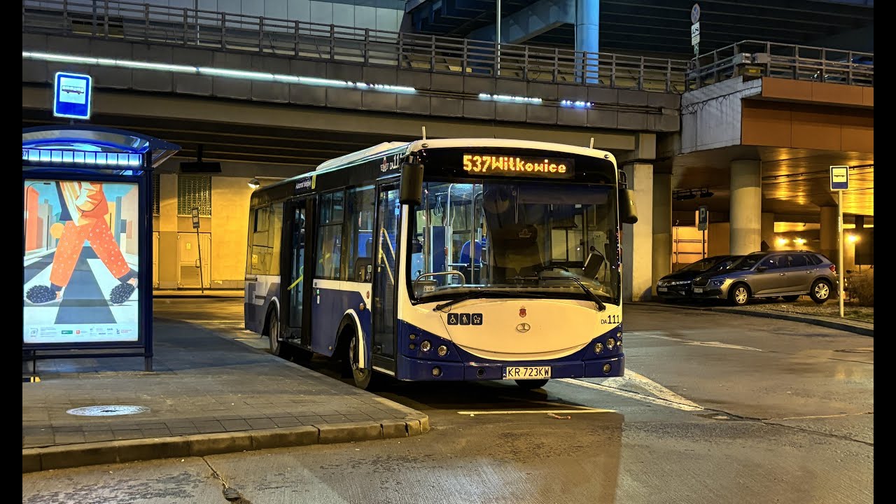 Autosan M09LE Sancity #DA111 MPK Kraków linia 537 kierunek Dworzec Główny Wschód
