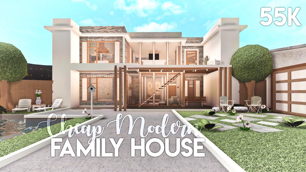 Cheap Modern Family House | Bloxburg Build