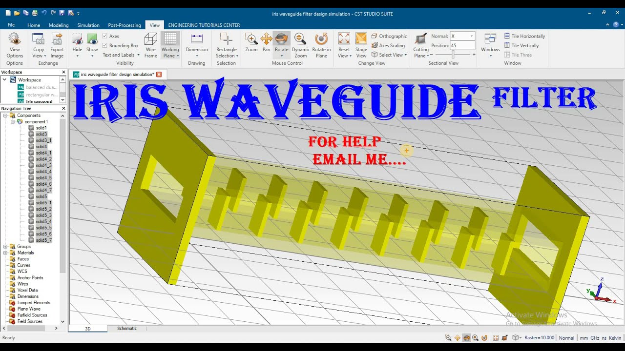 iris waveguide filter design simulation in cst and HFSS