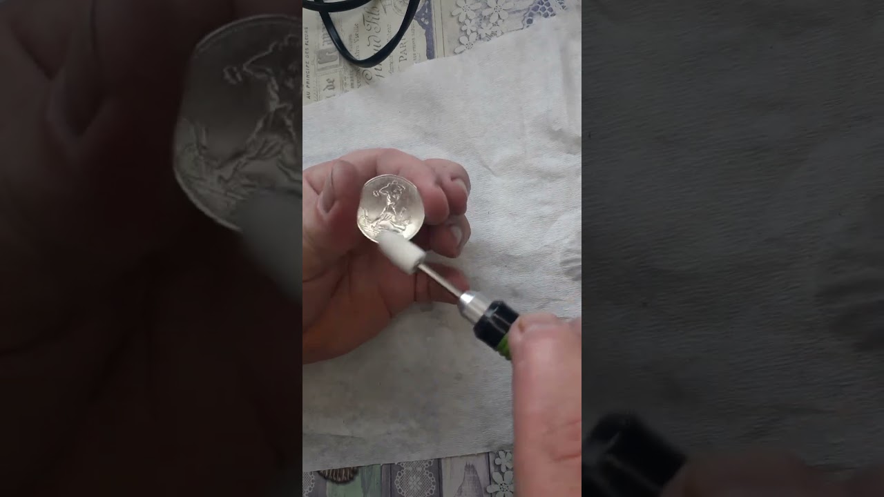 Polishing of a silver coin (1924)#shorts
