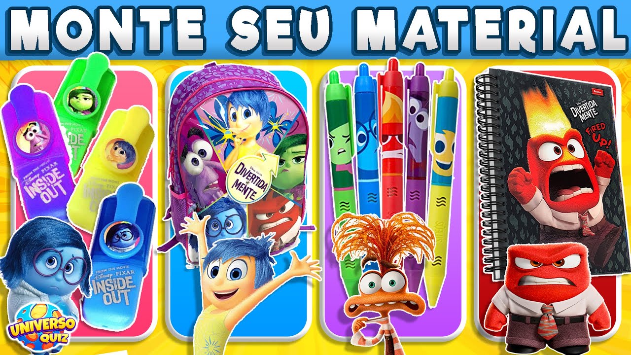 Monte seu Material Escolar DIVERTIDA MENTE ✏️ Escolha seu Material da Alegria, Raiva, Ansiedade..