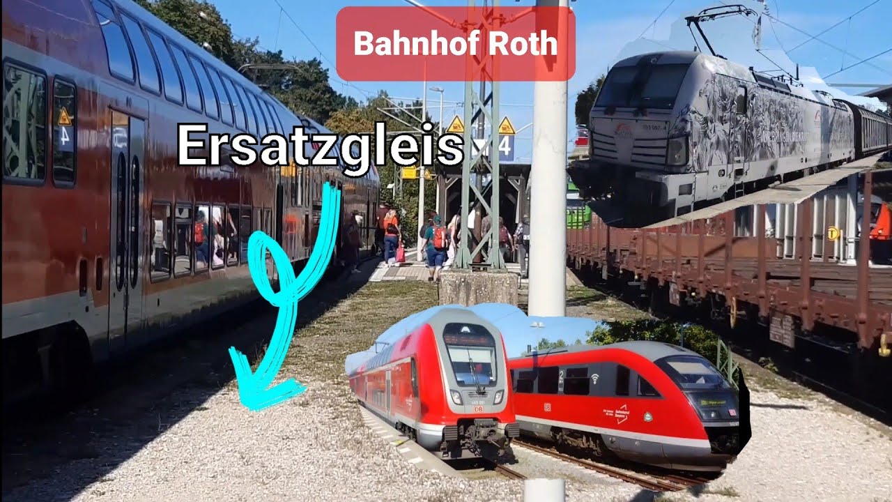 Chaos am Bahnhof Roth | viele Doppeldecker Züge und Güterzüge