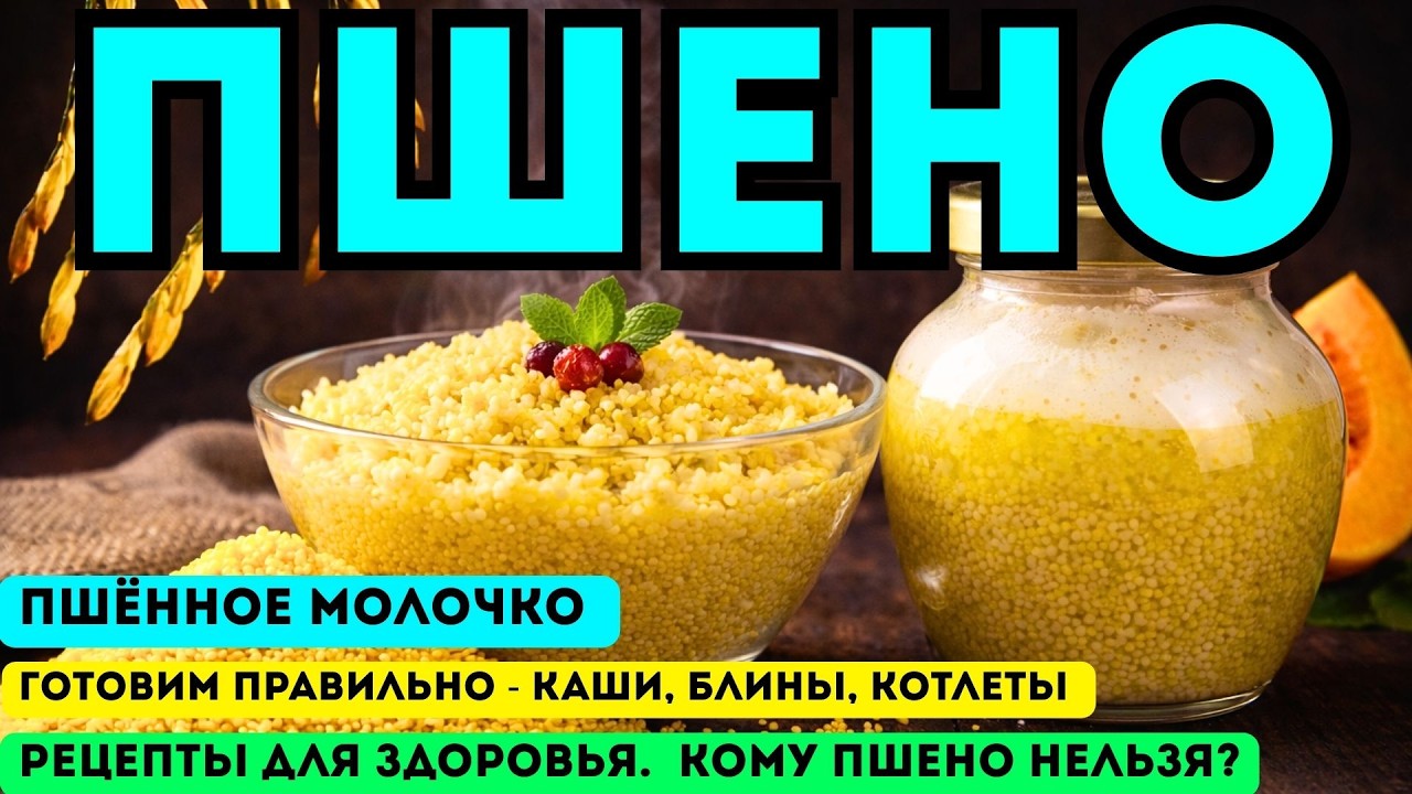 ПШЕНО: Полный разбор. Рецепт пшённого молочка, каши и польза пшена для почек и сосудов