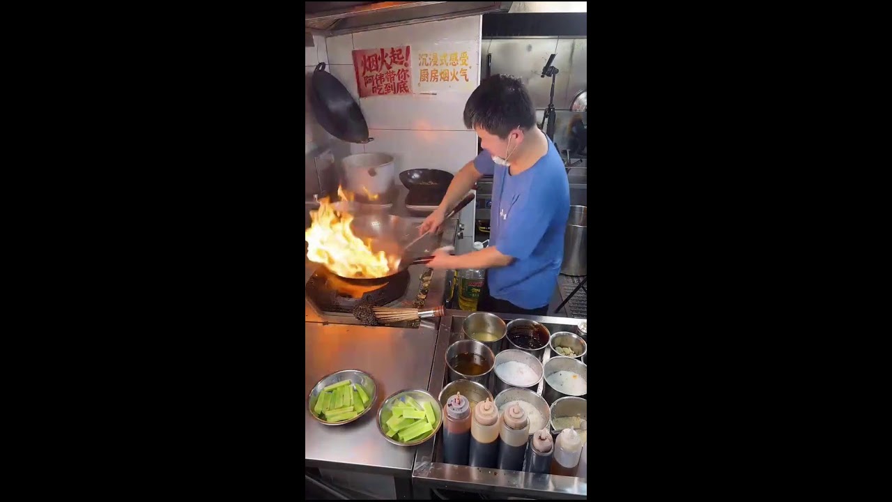 Uncut Livestream | Chef Stir-Frying in Commercial Kitchen | Real-Time Culinary Rhythm