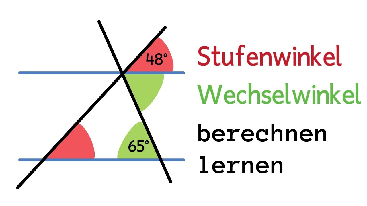 Stufenwinkel und Wechselwinkel bestimmen - Winkelpaare Dreieck