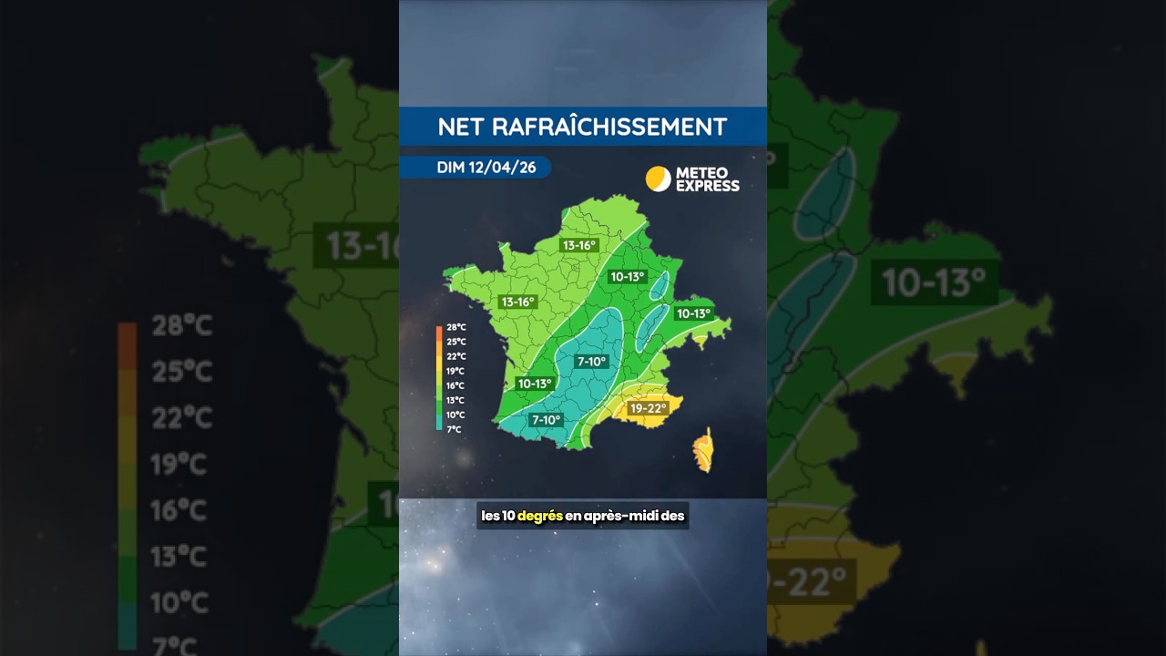 📉 Chute des temp&eacute;ratures ce week-end des 11 et 12 avril 2026