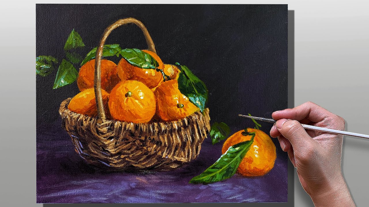Acrylic Painting Tangerines / Time-lapse