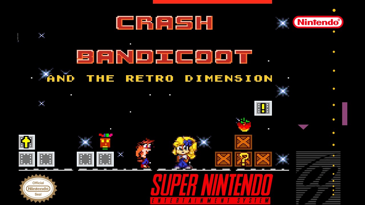 No Commentary Live Crash Bandicoot and The Retro Dimension (Hack) - SNES