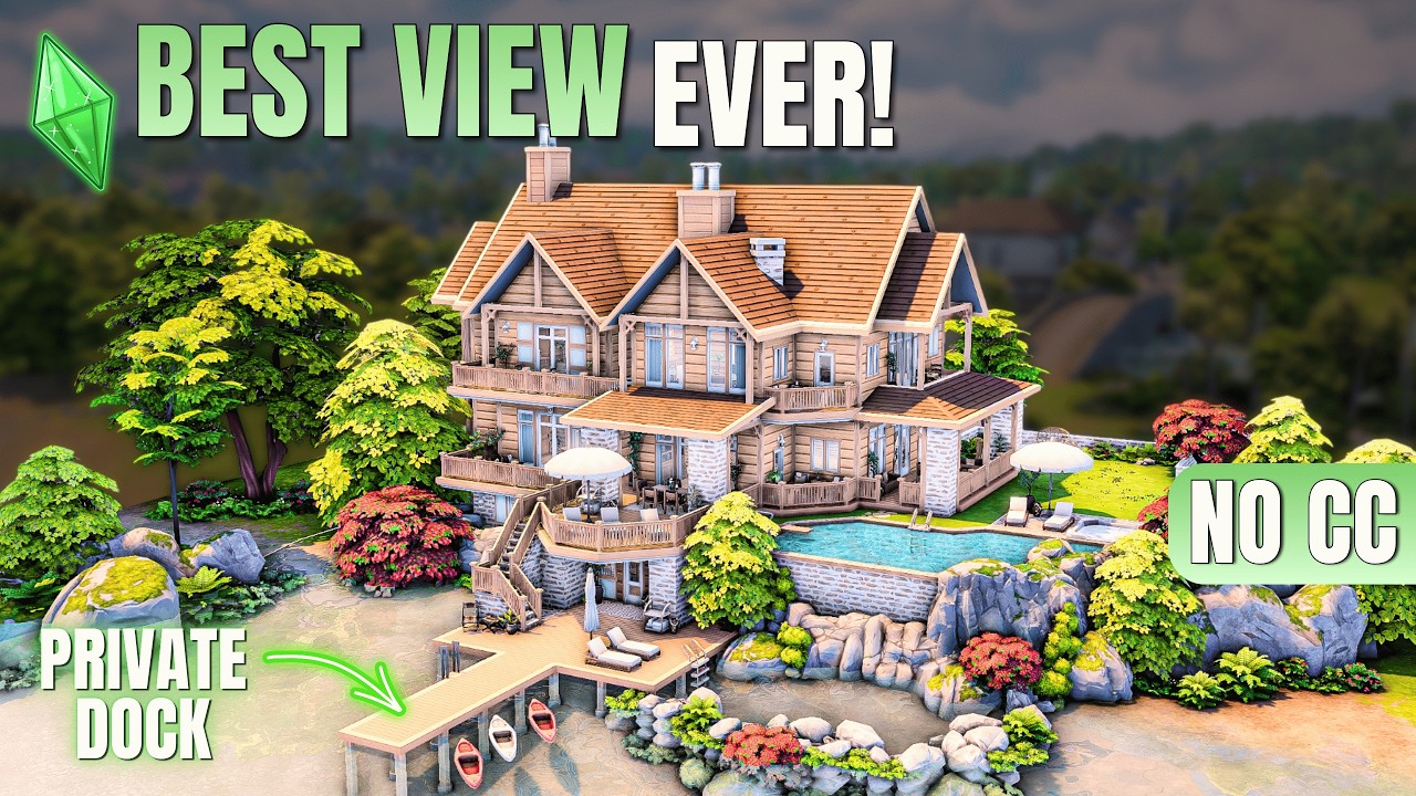 The Sims 4 | Cozy Lakehouse in Gibb Point 🌊 Open & Airy Waterfront Home (Speed Build)