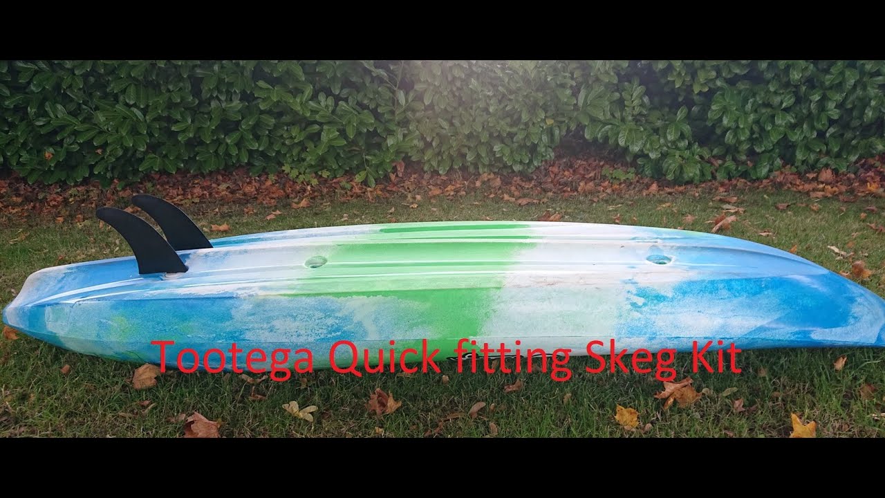 Tootega Kayak skeg kits, fits in 1 minute. No drilling or gluing. Convert your surfing  kayak.