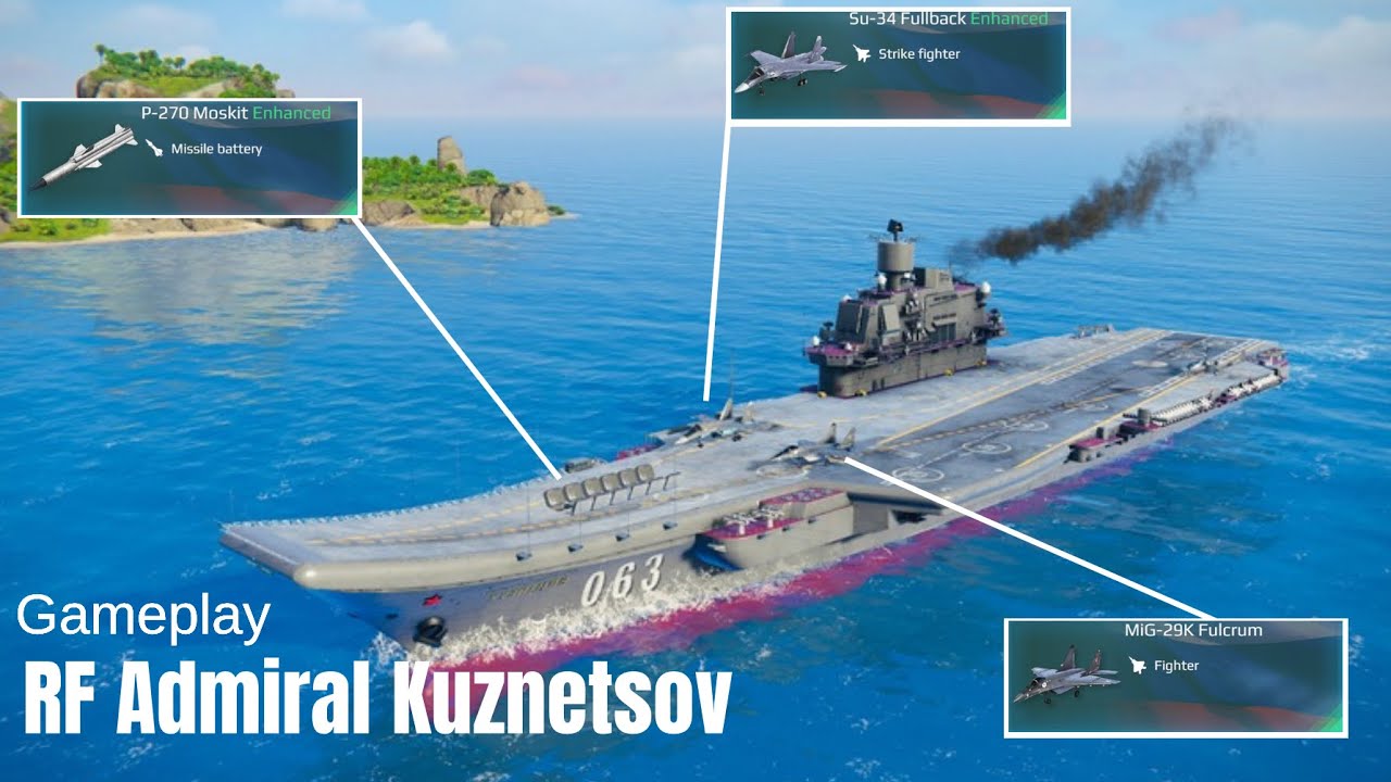 RF Admiral Kuznetsov Gameplay - Full Russian Build -  Modern Warships 🇷🇺