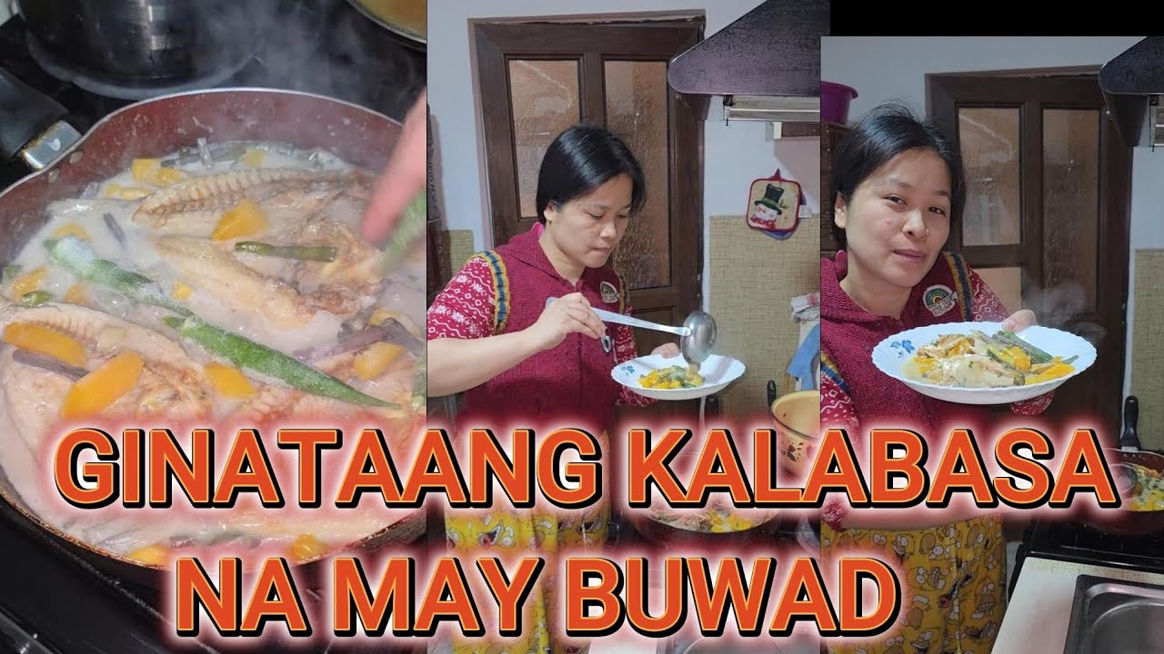 NAGLUTO AKO NG GINATAANG KALABASA NA MAY BUWAD PINIKAS