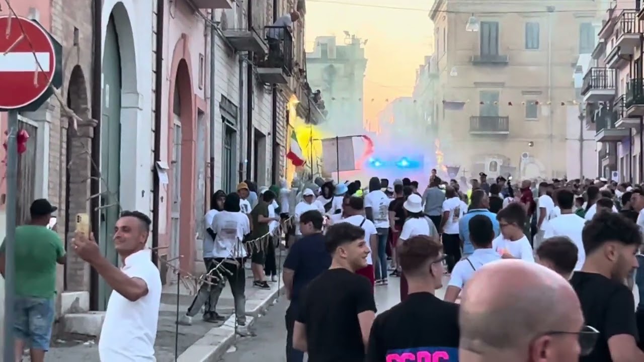 Torremaggiore (Fg) - San Sabino 2024 - Batteria alla sanseverese durante la Processione serale