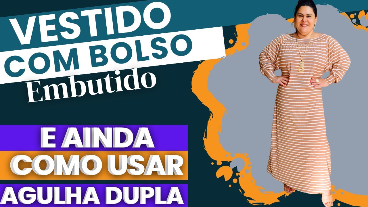 VEM APRENDER ESSE VESTIDO QUE É PURO ESTILO, DECOTE CANOA E COM BOLSOS DE FORMA SIMPLES E PRÁTICA.