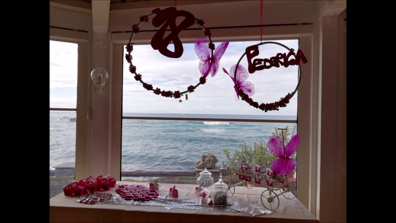 Allestimento compleanno 18 anni a tema farfalle
