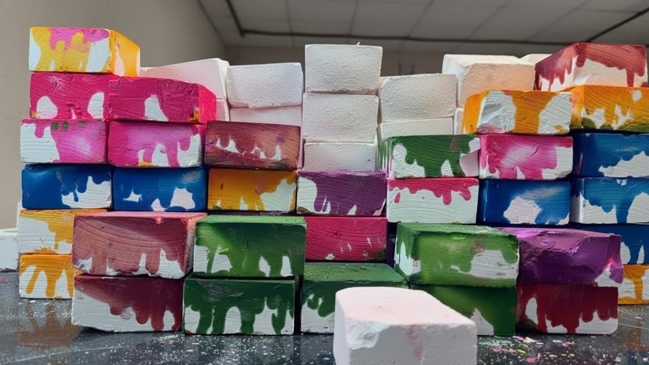 MASS CRUSH ~ 80+ Soft half dyed + dusty pj reforms Blocks Crush 🤍 Oddlysatisfying Sleepaid #asmr 