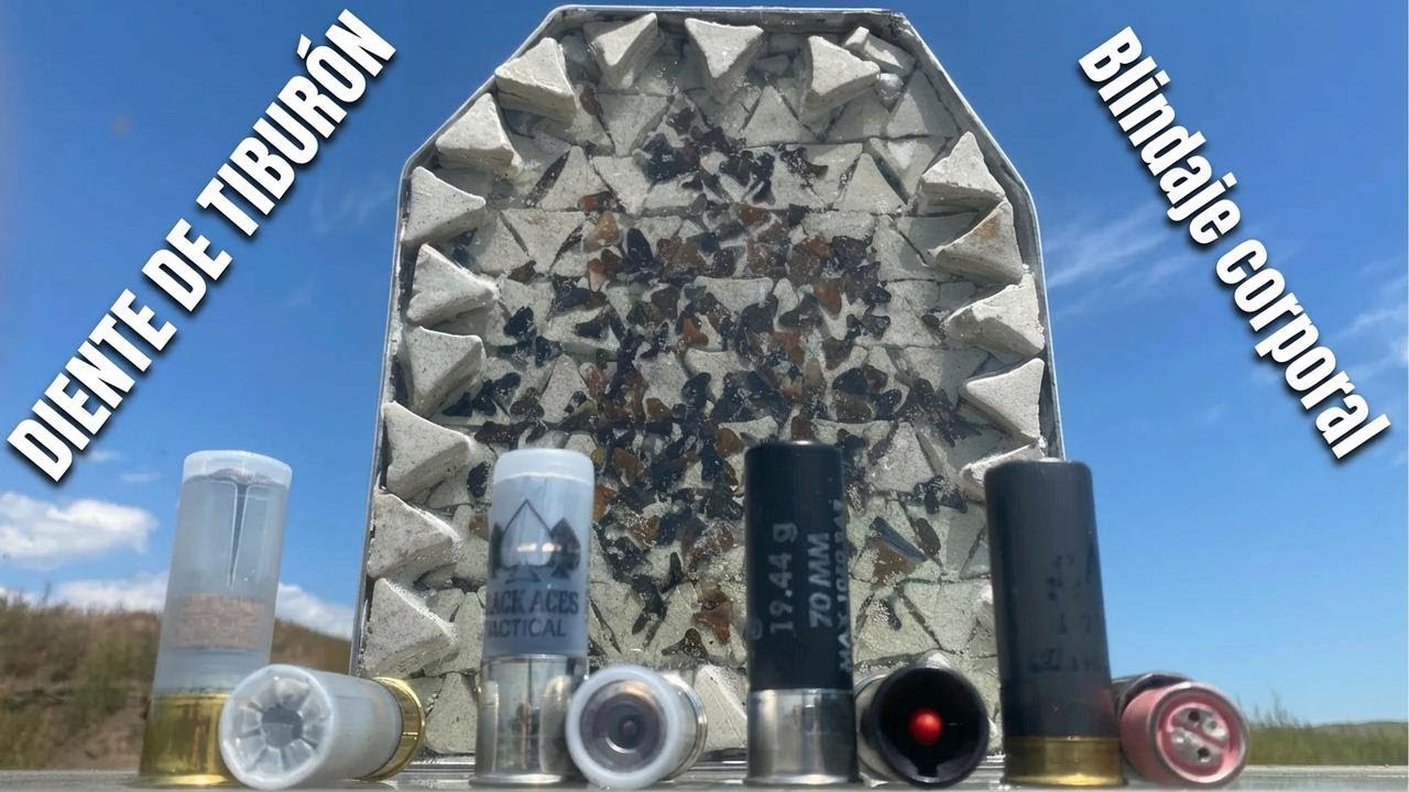 ¿Armadura hecha de dientes de tiburón contra balas calibre 12? ¡Mira lo que pasa!