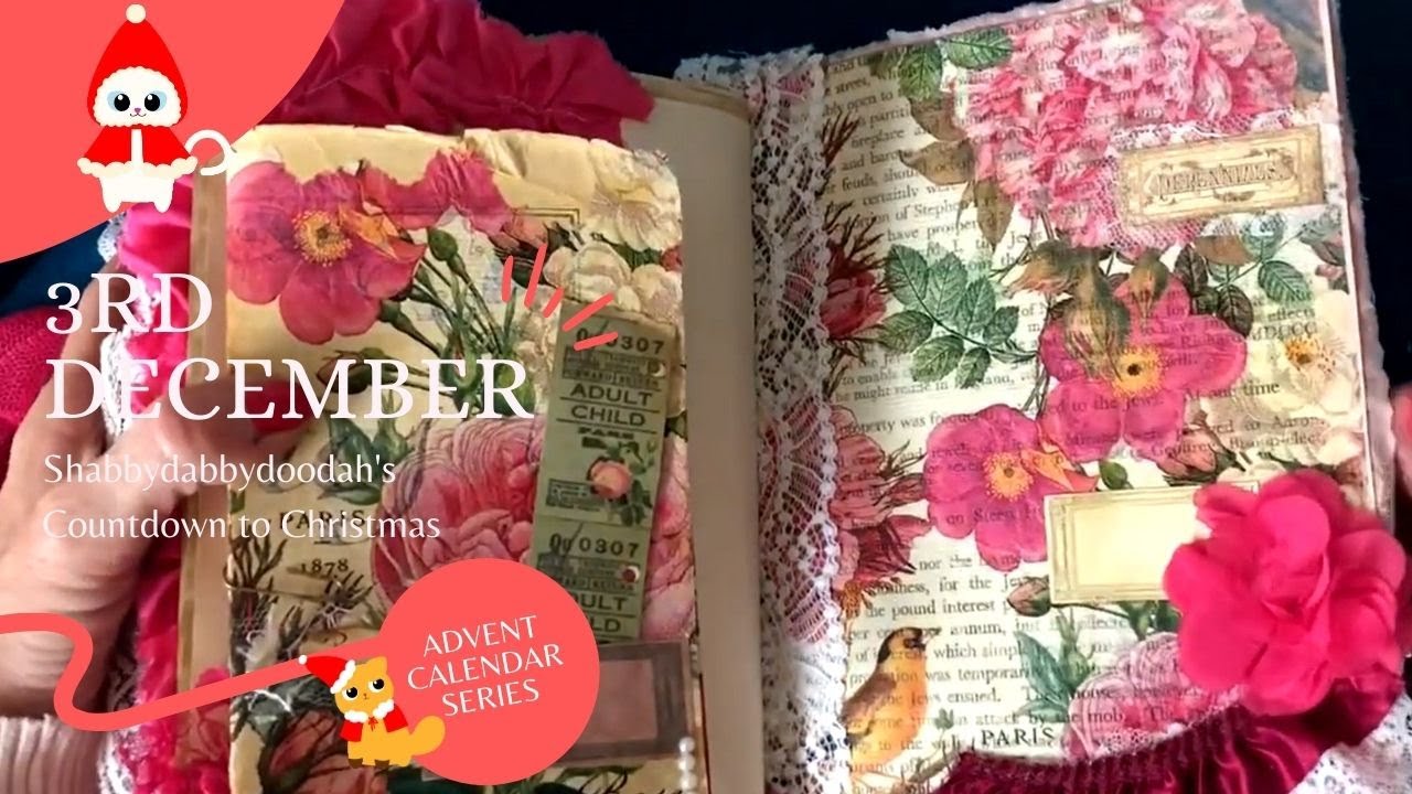 ADVENT CALENDAR Countdown to Christmas 4 December - Junk Journal Flip Through