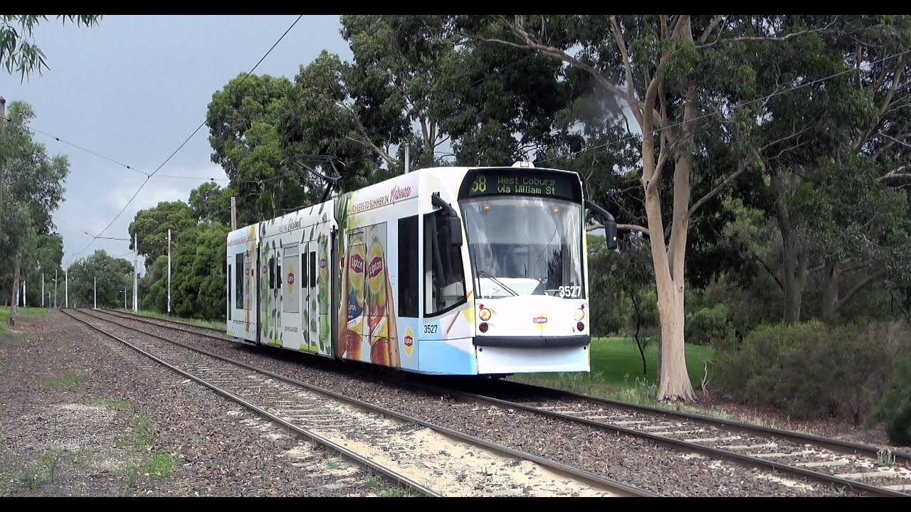 4K Tram Route 58 at the amazing Royal Park Melbourne - Yarra Trams.