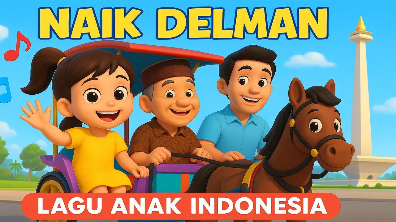 🎶 Naik Delman &ndash; Lagu Anak Populer | Kartun 3D Edukasi | Lagu Anak Indonesia Terbaru 2025