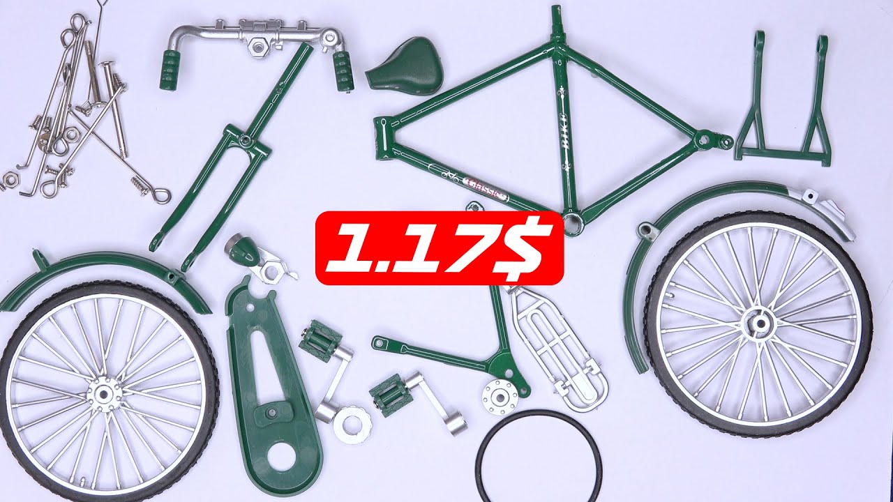 Assembly complete DIY Mini Retro Style Classical Bike Toy (Green)