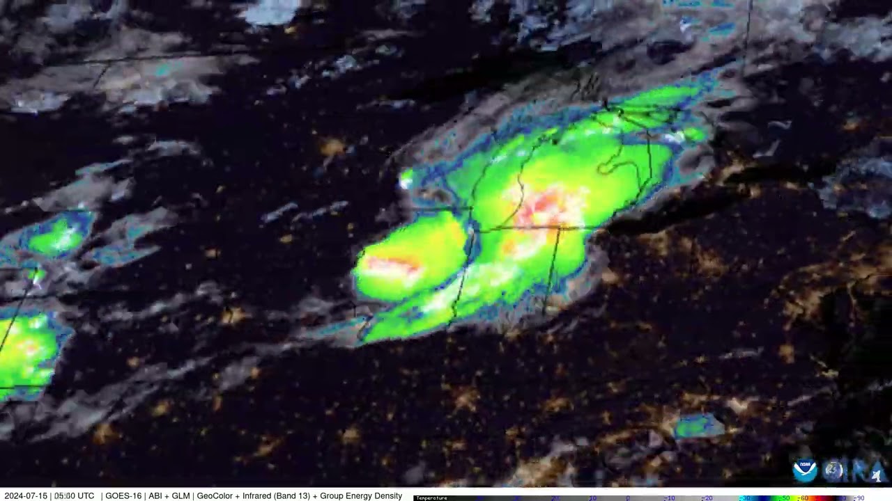 Satellite Loop of the July 15-16, 2024 Derecho