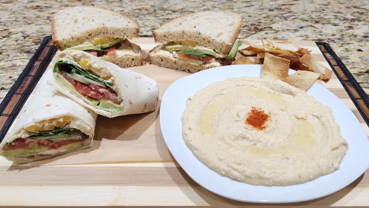 الحمص بالطحينه، احلي سناك نباتي غني بالبروتين و طعمه يجنن في السندوتشات 👌 Homemade creamy Hummus 
