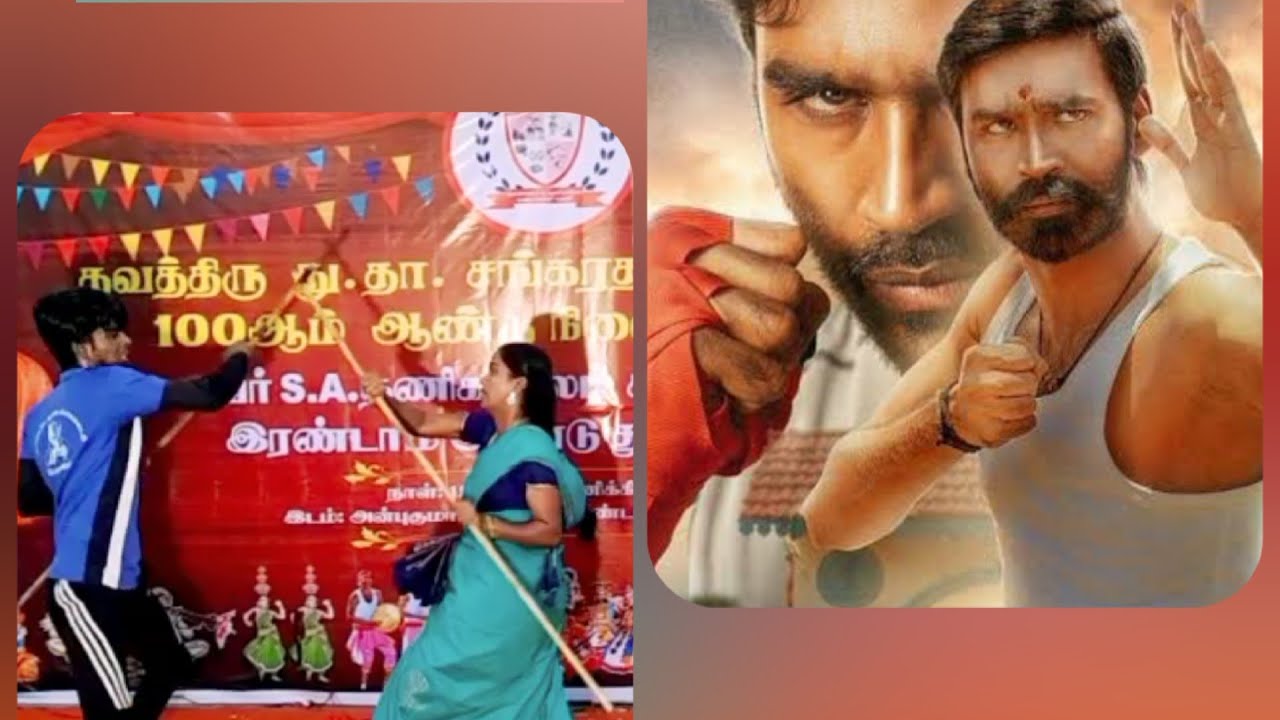pattasu dhanush song silambam fight with brother💪🔥 morattu tamilan #dhanush #pattasu