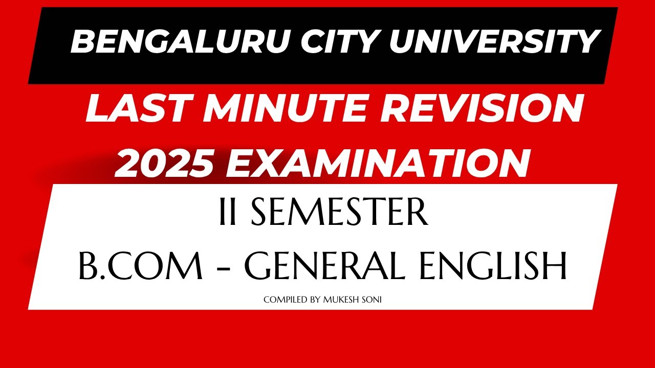 REVISION-BCU-2nd B.Com -General English-SEP SYLLABUS