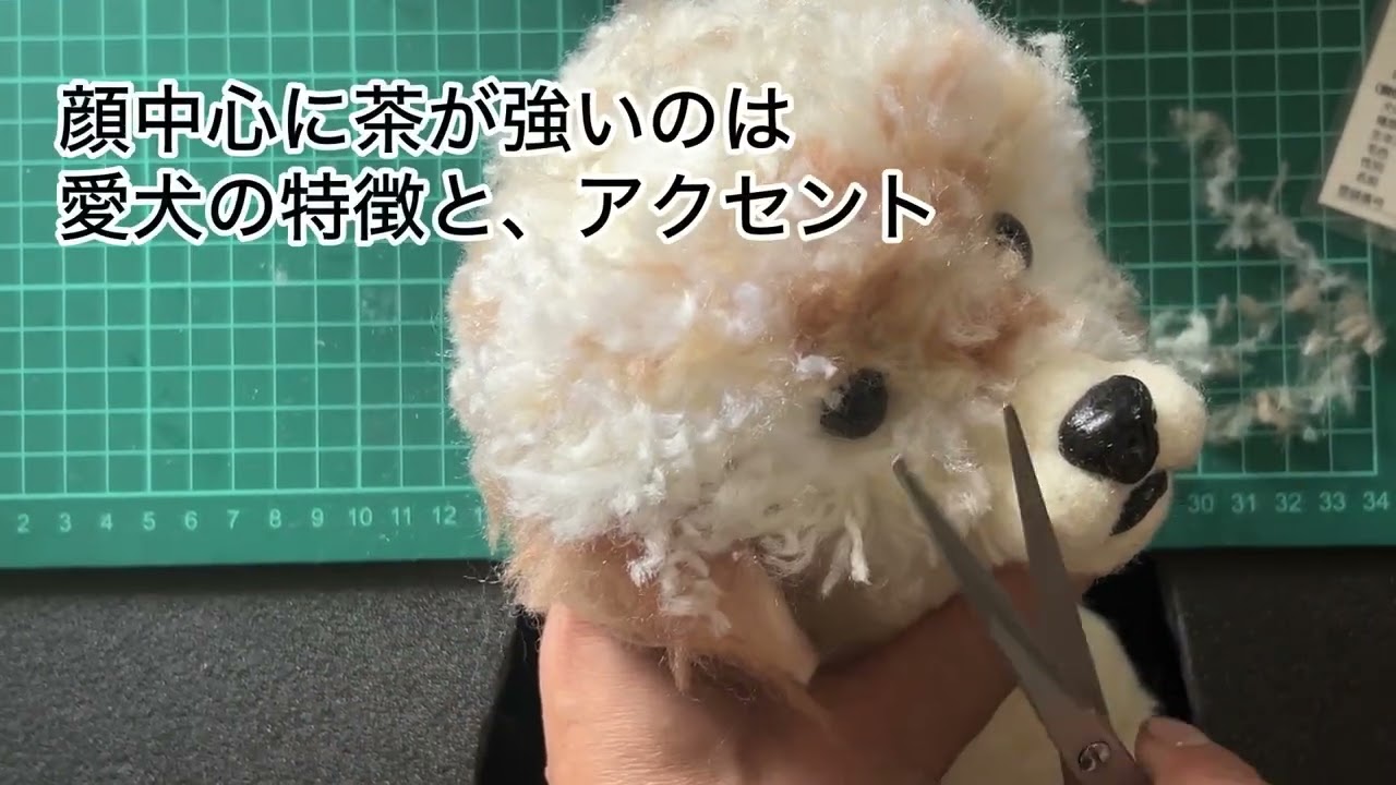 愛犬の毛で、ぬいぐるみを作る(8)顔をつくる