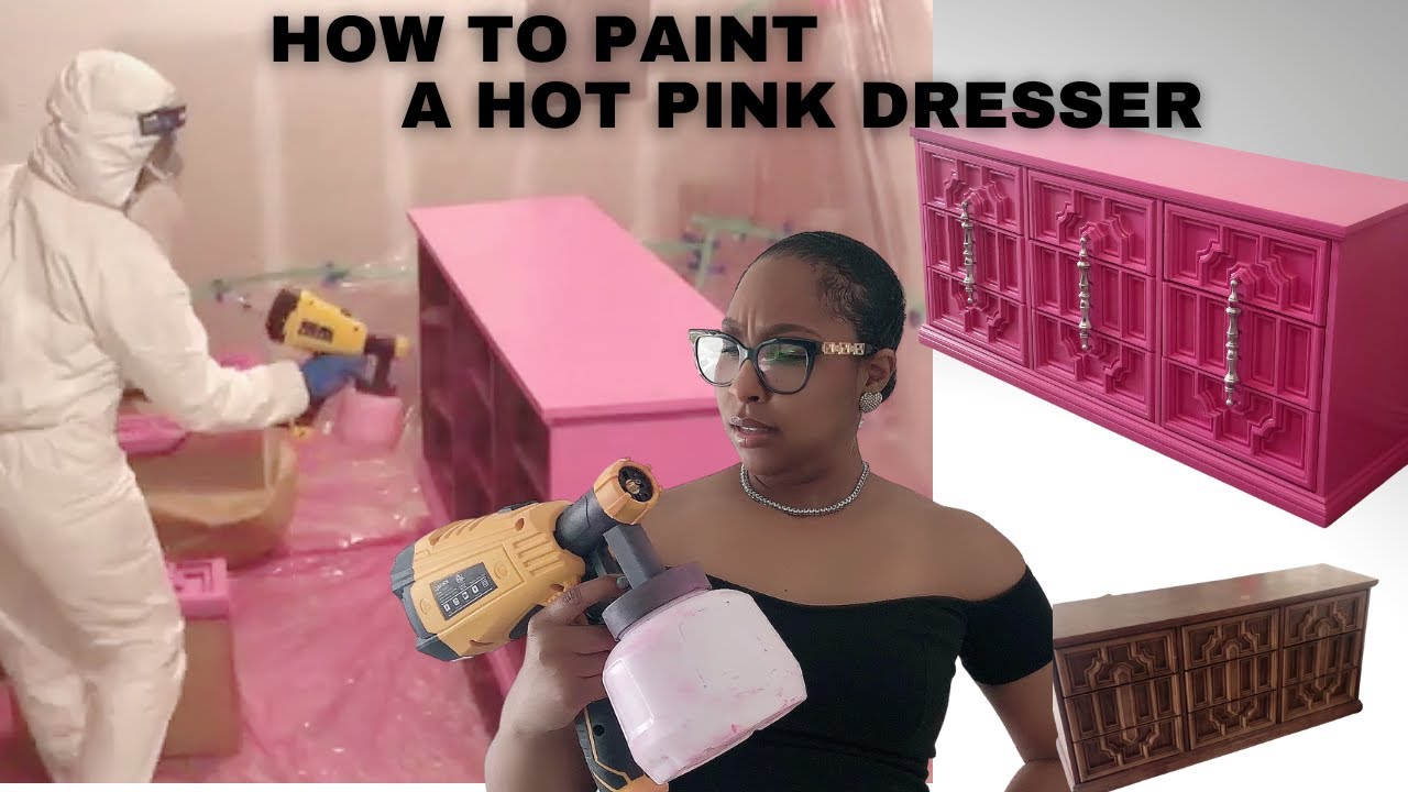 HOW TO PAINT AND REFURBISH A DRESSER | HOT PINK DRESSER MAKEOVER | DIY A DRESSER