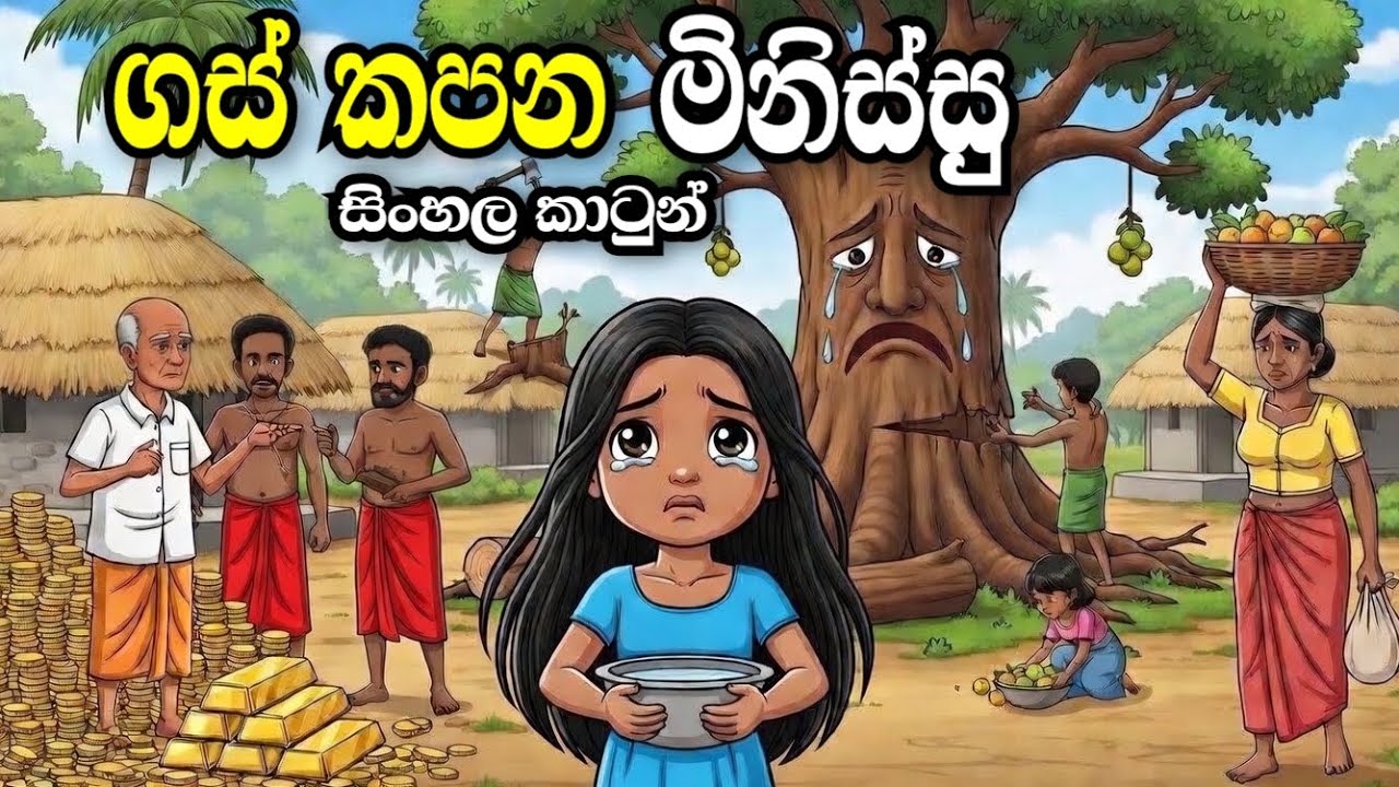 ගස් කපන මිනිස්සු-Sinhala cartoon | sinhala lama kathandara/cartoon story #sinhalacartoon