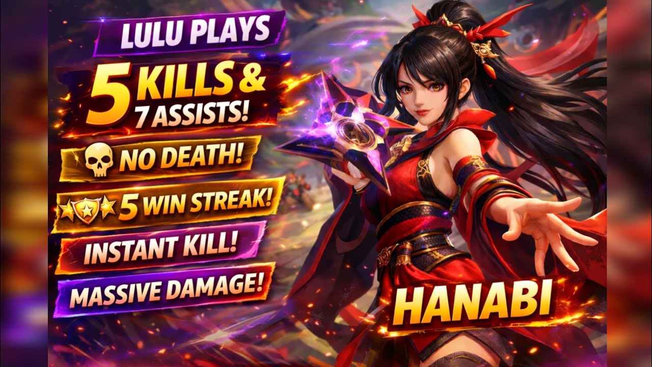 Hanabi highest hero damage with only 5 kills and 7 assists without any death💀 in a solo ranked match