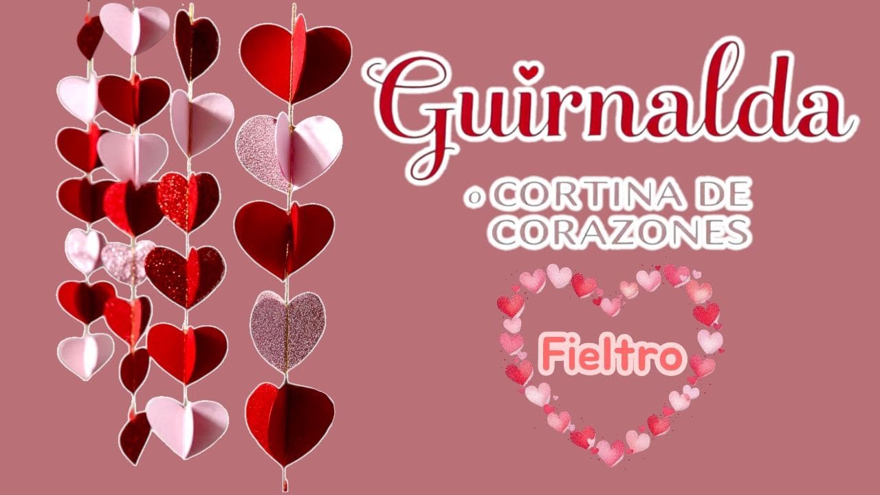 Guirnalda de Corazones 💘 Cadena de Corazones / DECORACIONES PARA EL DÍA DEL AMOR