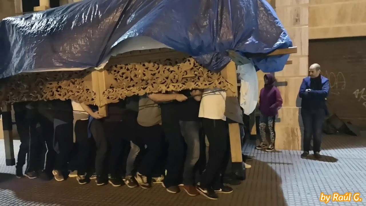 Ensayo cuadrilla Columna con Banda CCTT Rosario, Cádiz 2019