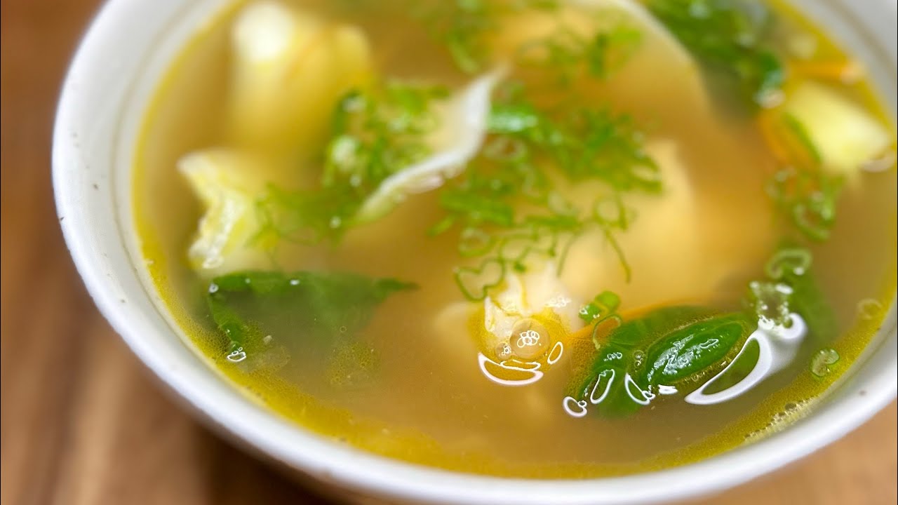 Chicken Wonton Soup with Homemade Wontons
