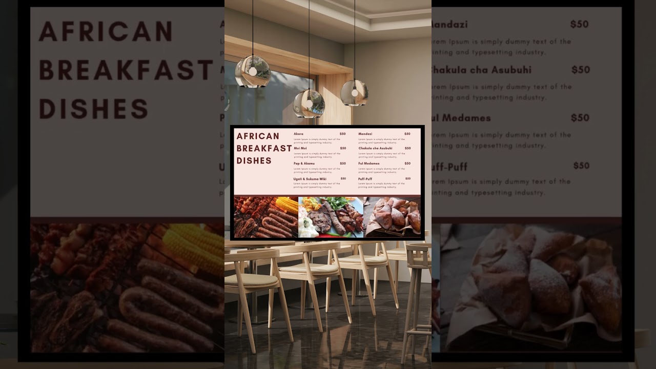 Digital African Cuisine Food Menu Template -#1