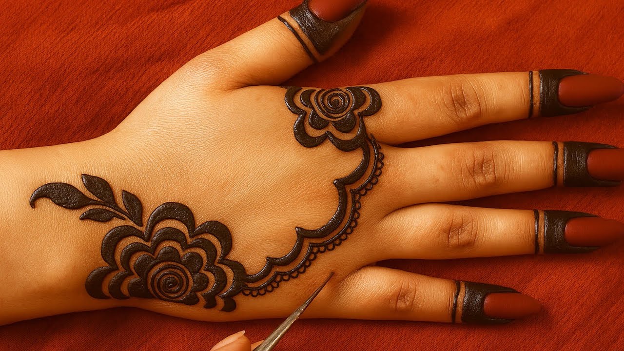Simple And Asthetic Mehndi Design For Back Hand || Trending Mehndi Design || Simple Mehndi Design 